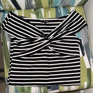 Anthropologie Black and White Striped Twist Top!